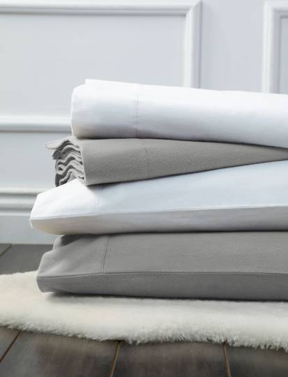 MM Linen - Flannel Sheet Set - White